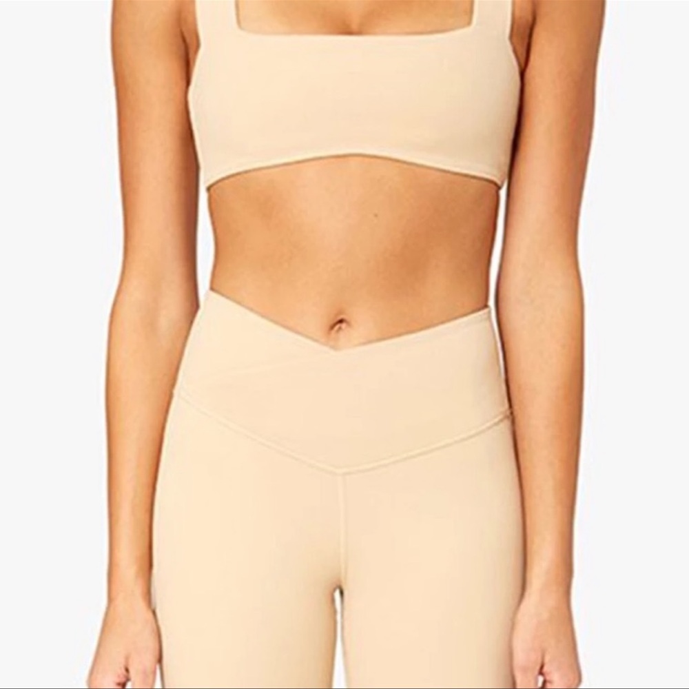 We Wore What | Women's Splice Bike Shorts In Tan size Large